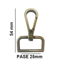 MOSQUETON BOLSO ZAMACK 7200/25mm