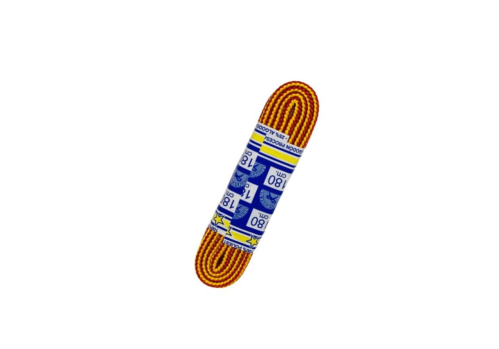 CORDONES TRANSPARENT GRUESO 168/180CM ROJO/AMARILLO