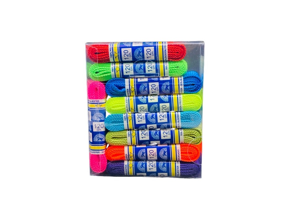 CORDONES TRANSPARENT PLANO/120  SURTIDOS (18PARES)