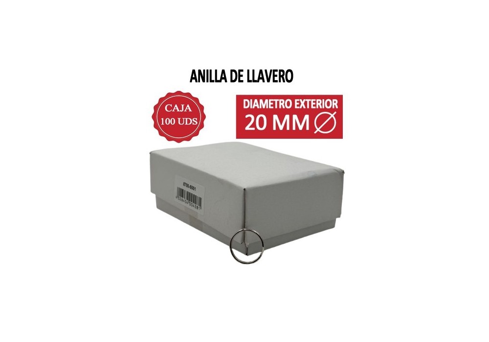 BASI ANILLAS LLAVERO 20MM (EXTERIOR) -CAJA 100 UDS-