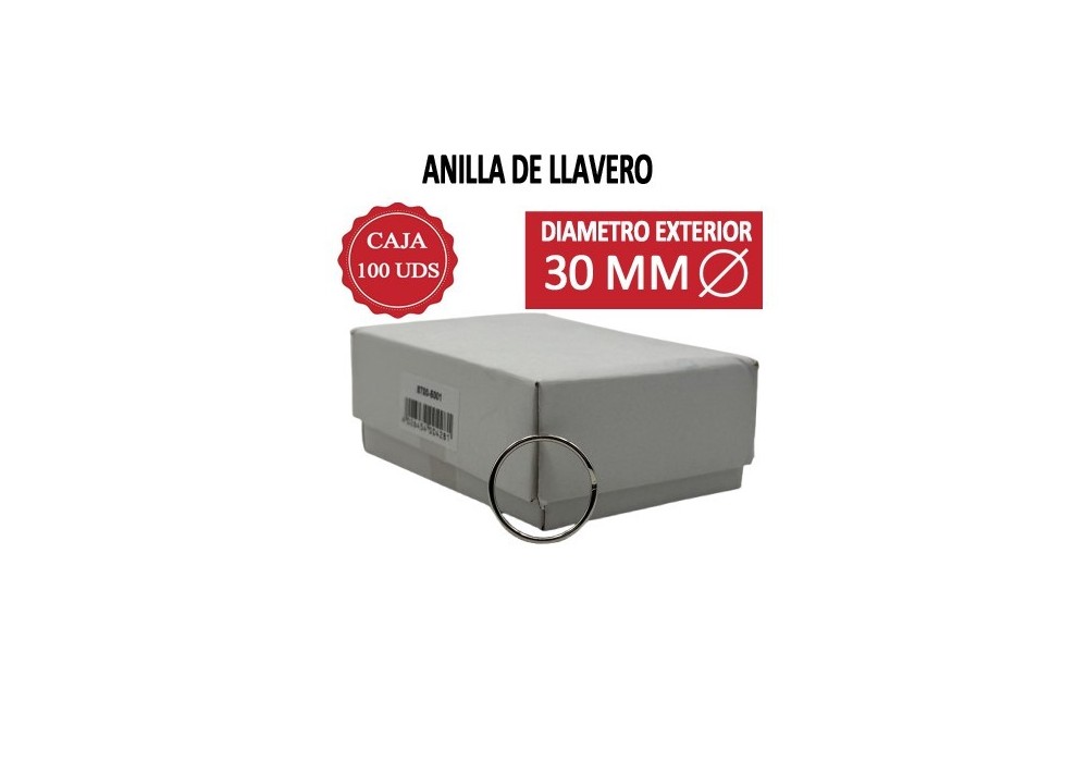 BASI ANILLAS LLAVERO 30MM (EXTERIOR) -CAJA 100 UDS-
