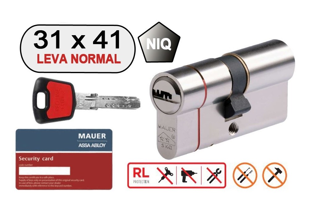 MAUER DOBLE CILINDRO ELITE 2 -RED LINE- 31X41 NIQ