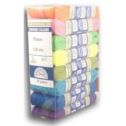 CORDONES TRANSPARENT PLANO/120  SURTIDOS (18PARES)