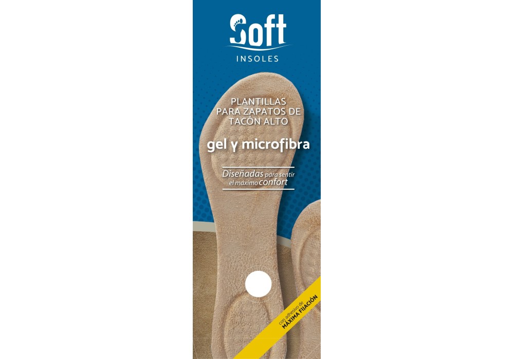 PLANTILLAS SOFT 3/4 GEL+ MICROFIBRA (PAR)