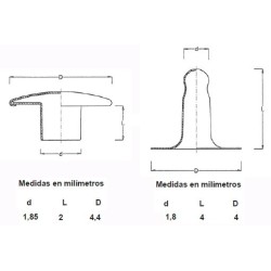 REMACHES TUBULARES HIERRO 54545 MINIATURA(1000 UDS)
