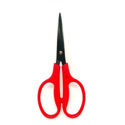 TIJERAS CORTA-PIEL MANGO ROJO