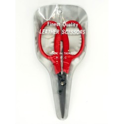 TIJERAS CORTA-PIEL MANGO ROJO