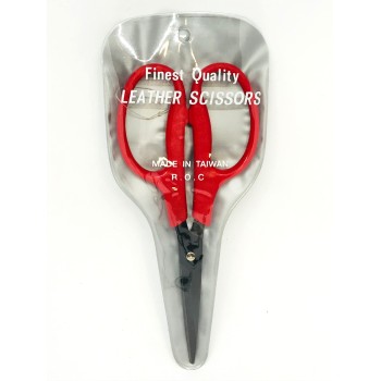 TIJERAS CORTA-PIEL MANGO ROJO