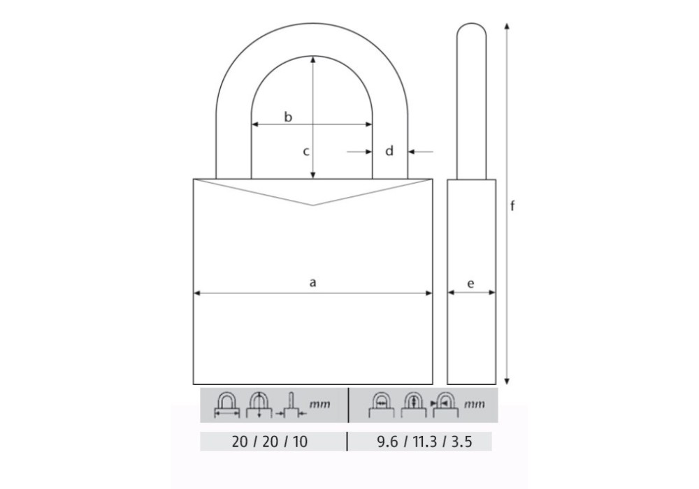 ABUS CANDADO TITALIUM 20MM. 54TI/20