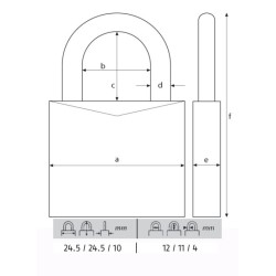 ABUS CANDADO TITALIUM LL.IGUAL 25MM 54TI/25KA