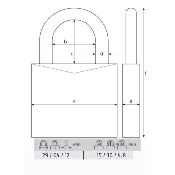 ABUS CANDADO 713/30HB30 KA ARCO L -LLAVES IGUALES