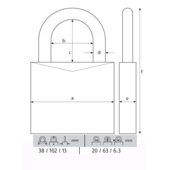 ABUS CANDADO 713/40HB63 KA ARCO XL -LLAVES IGUALES
