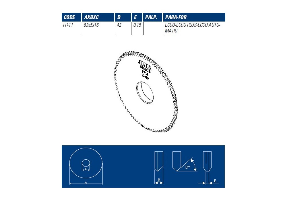 JMA FRESA FP11 - 63 * 5 * 16 - ECCO/PLUS/AUT