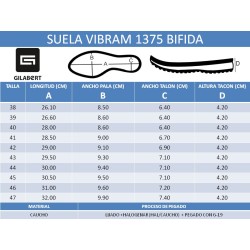 PISO VIBRAM 1375 BIFIDA NEGRO (PAR)