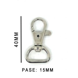 MOSQUETON BOLSO ZAMACK 393 15MM.