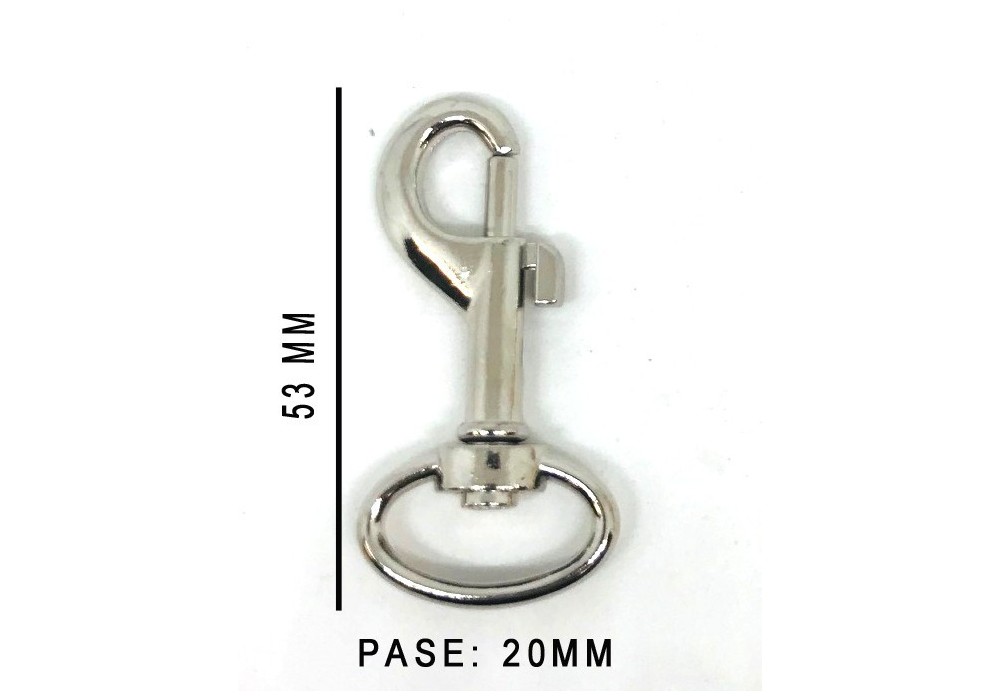 MOSQUETON BOLSO ZAMACK 8204 20MM.