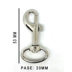 MOSQUETON BOLSO ZAMACK 8204 20MM.