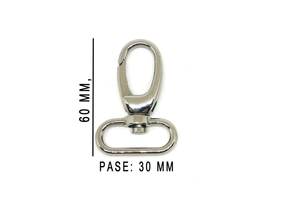 MOSQUETON BOLSO ZAMACK 80-30MM.