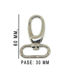 MOSQUETON BOLSO ZAMACK 80-30MM.