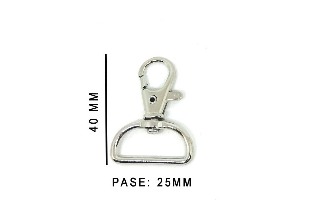 MOSQUETON BOLSO ZAMACK 393 25MM.