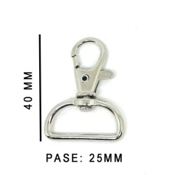 MOSQUETON BOLSO ZAMACK 393 25MM.